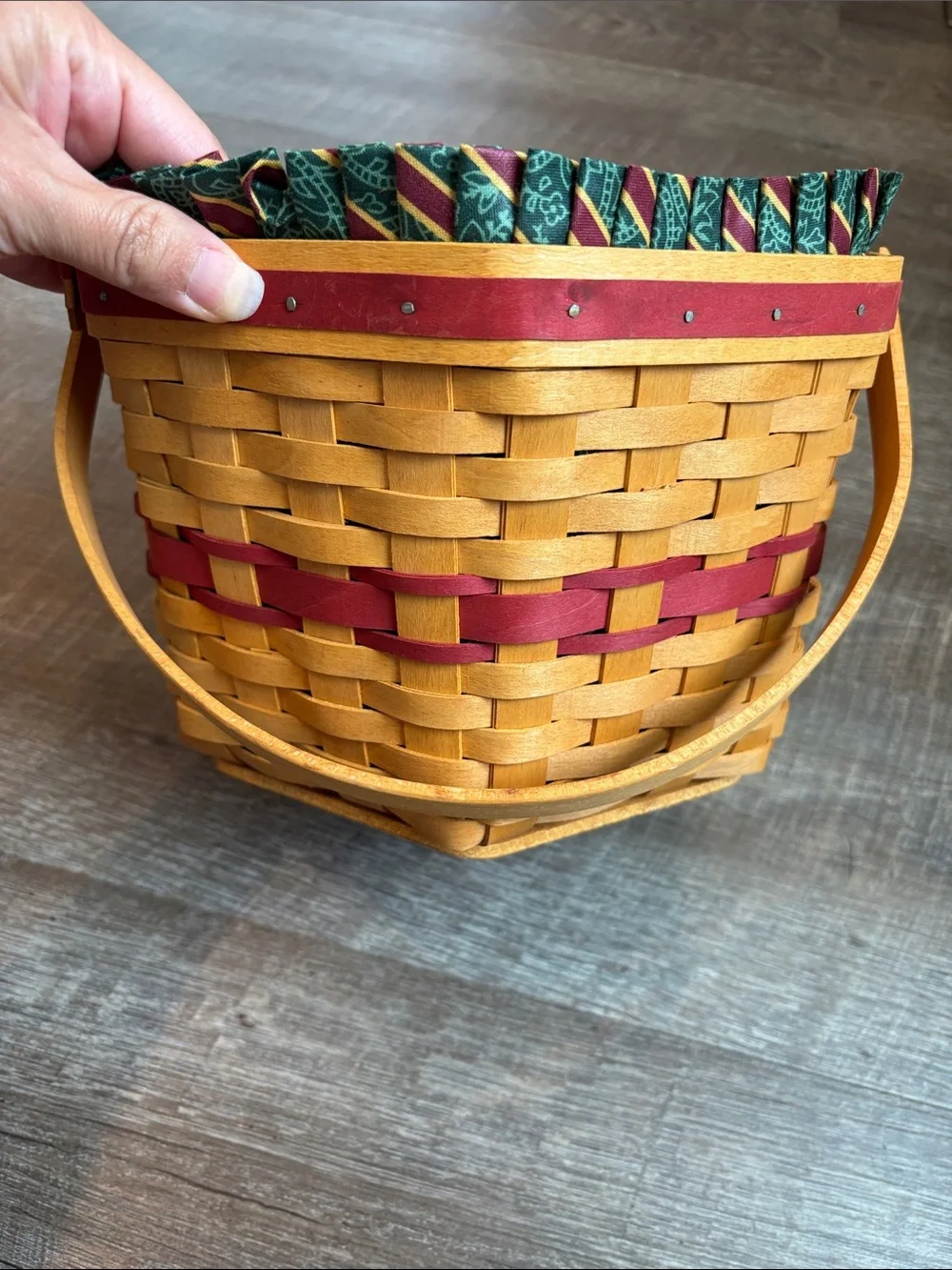 Longaberger Snowflake Basket 1997 Christmas  Fabric Liner & Protector 6.5”H